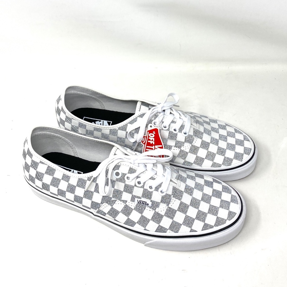 VANS Authentic Check Low Top Gray Women's Canvas Skate Sneakers Size VN0A5KRDB9J - Picture 5 of 10